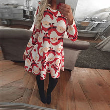 Load image into Gallery viewer, S-5XL Plus Size Tunic Autumn Women Dresses Casual Cartoon Print Christmas Dress Casual Loose Long Sleeve Party Dress Vestidos