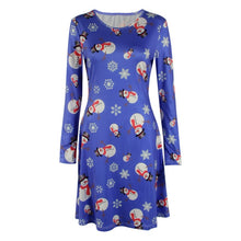 Load image into Gallery viewer, S-5XL Plus Size Tunic Autumn Women Dresses Casual Cartoon Print Christmas Dress Casual Loose Long Sleeve Party Dress Vestidos