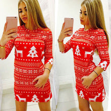 Load image into Gallery viewer, New arrival Women Winter half slim vintage Knitted Jumper Christmas Sweater Pullover Knitwear Long Tops Dress Womens Ladies Warm