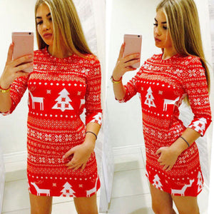 New arrival Women Winter half slim vintage Knitted Jumper Christmas Sweater Pullover Knitwear Long Tops Dress Womens Ladies Warm