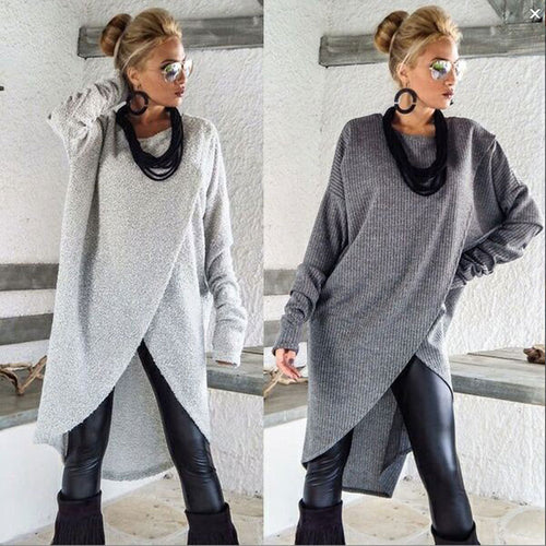 Women Long Sleeve Sweater Ladies Casual Loose Solid O-Neck Jumper Pullover Tops Regular Size Autumn Winter Clothes Cotton Blend