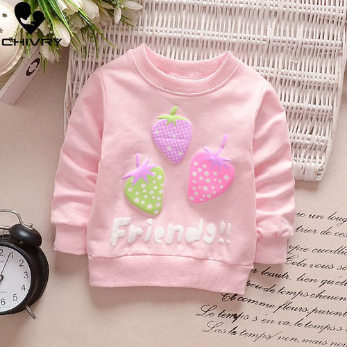 Children Hoodies Sweatshirts Boys Girls Kids Cartoon Rabbit Strawberry Cotton Pullover Tops Baby Girls Spring Autumn Clothes