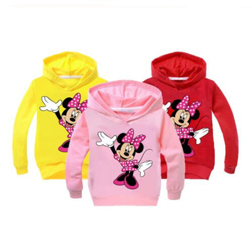 Cartoon Minnie Mickey New Baby Girls Sweatshirts Spring Autumn Children Hoodies Long Sleeves Leisure Sweater Kid T-shirt Clothes