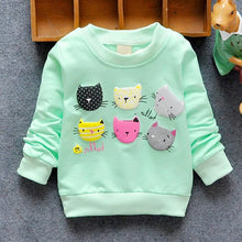 Load image into Gallery viewer, 2019 New Arrival Baby Girls Sweatshirts Winter Spring Autumn Children Hoodies 6 Cats Long Sleeves Sweater Kids T-shirt Clothes